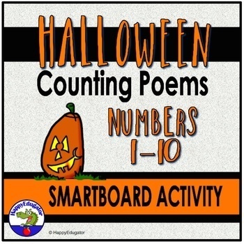 Preview of Halloween Math SmartBoard Counting Poems for Numbers 1 - 10