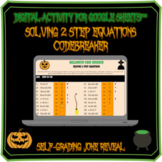 Halloween Math Solving 2 Step Equations Self-Grading Digit