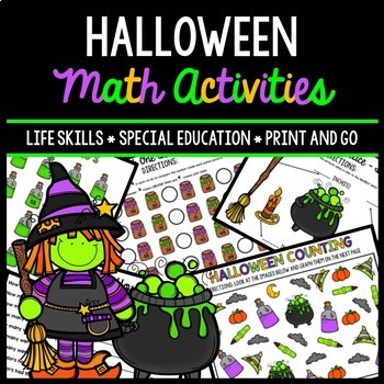 Preview of Halloween Math - Special Education - Life Skills - Worksheets
