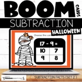 Halloween Math Subtraction Facts Practice Set 2 Boom Cards