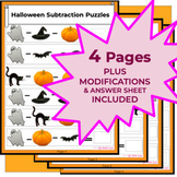 Halloween Math Subtraction Puzzle Packet - Do Now Activity