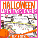 Halloween Math Task Cards | Place Value, Rounding, Multipl