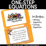 Halloween Math Task Cards Writing One-Step Equations from 