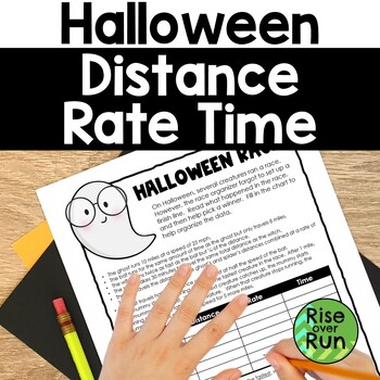 Preview of Halloween Math Task with Distance, Rate, Time