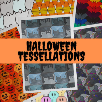 Preview of Halloween Math Tessellations Art Craft Activity
