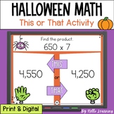 Halloween Math This or That Activity - 4th Grade and 5th Grade