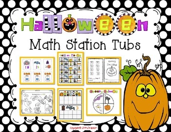 Preview of Halloween Math Tub Stations