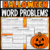 Halloween Math Word Problem Worksheets Addition and Subtraction