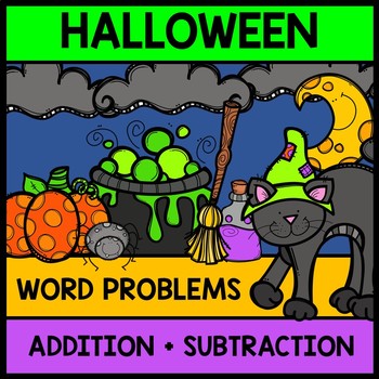 Preview of Halloween Math Word Problems - Addition - Subtraction - Special Education