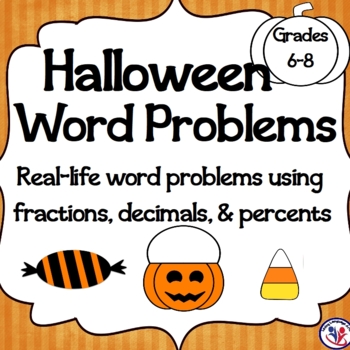 Preview of Halloween Math Word Problems: Calculating Decimals, Percents, and Ratios