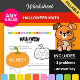 Halloween Math Worksheet #1