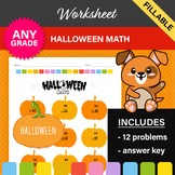 Halloween Math Worksheet #2