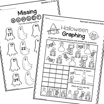 Halloween Math Worksheets for First Grade by Terrific Teaching Tactics