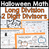 Halloween Math Worksheets - 3 Digit by 2 Digit Long Divisi
