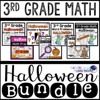 Preview of Halloween Math Worksheets 3rd Grade Bundle