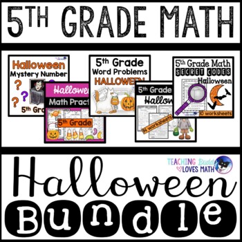 Preview of Halloween Math Worksheets 5th Grade Bundle