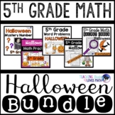 Halloween Math Worksheets 5th Grade Bundle