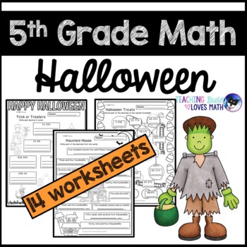 Preview of Halloween Math Worksheets 5th Grade Common Core