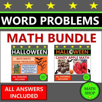 Preview of Halloween Math Worksheets 6th Grade Math Word Problems Real Life Math