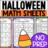 Halloween Math Worksheets: Addition Subtraction Counting B