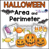 Halloween Area and Perimeter Math Worksheets 3rd Grade and