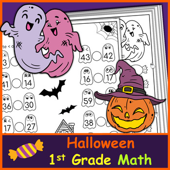 Preview of Halloween Math Worksheets First Grade