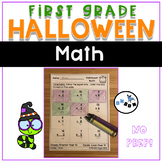 Halloween Math Worksheets First Grade: Common Core (NO PREP)
