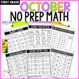 Halloween Math Worksheets First Grade October No Prep Printables