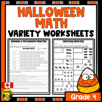 Preview of Halloween Math Worksheets | Numbers to 10 000