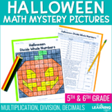 Halloween Math Activities Mystery Picture Worksheets | Mul