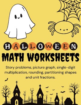 Preview of Halloween Math Worksheets/Packet - 3rd Grade