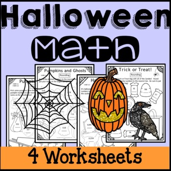 Preview of Halloween Math Worksheets Rounding Numbers 3rd Grade 4th Grade 5th Grade