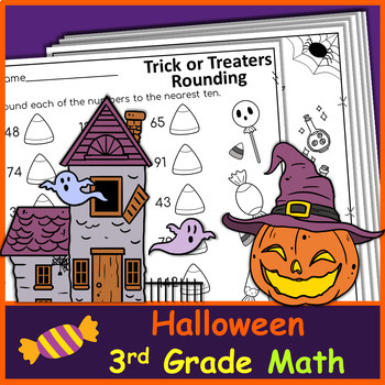 Preview of Halloween Math Worksheets Third Grade