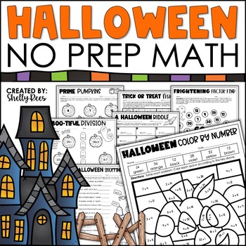 Preview of Halloween Math Worksheets and Activities Multiplication Color by Number