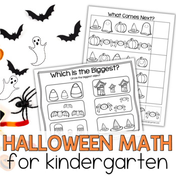 Preview of Halloween Math Worksheets and Centers for Kindergarten