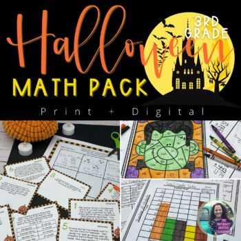 Preview of Halloween Math Worksheets for 3rd grade