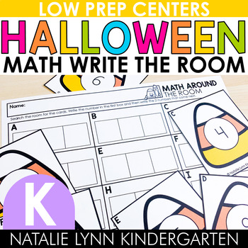 Preview of Halloween Math Write the Room Kindergarten MATH Centers for October
