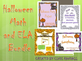 Preview of Halloween Math and ELA Bundle