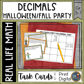 Preview of Halloween Math and Fall Party Math Task Cards