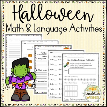 Preview of Halloween Math and Language Activities