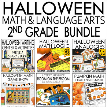 Preview of Halloween Math Activities and Games + Halloween Language Arts Activities
