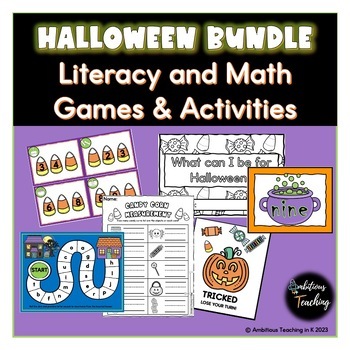 Preview of Halloween Math and Literacy Activities