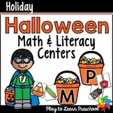 Halloween Math and Literacy Centers for Preschool and PreK