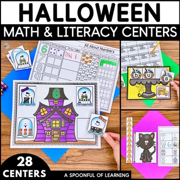 Preview of Halloween Math and Literacy Centers | Fall Activities | Halloween Activities