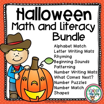 Preview of Halloween Math and Literacy Centers Bundle