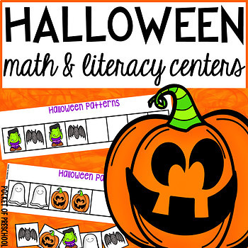Preview of Halloween Math and Literacy Centers for Preschool, Pre-K, and Kindergarten