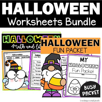 Halloween Math and Literacy Worksheets - Early and Fast Finishers Busy Work