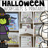 Halloween Activities Math and Literacy Worksheets for Kind