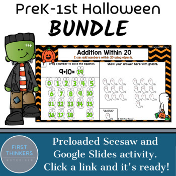 Preview of Halloween Math and Phonics Games for 1st Grade - Fall Digital Resources
