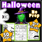 Halloween Math for 3rd Grade October No Prep Print and Go 